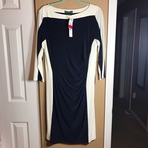 Blue and white dress
